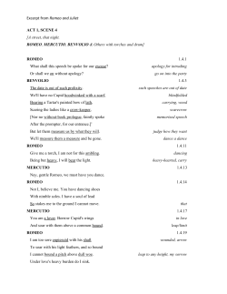 Excerpt from ​Romeo and Juliet ACT 1, SCENE 4