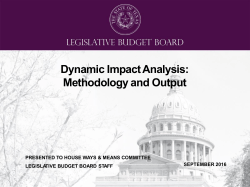 Dynamic Impact Analysis: Methodology and Output (September 2016)