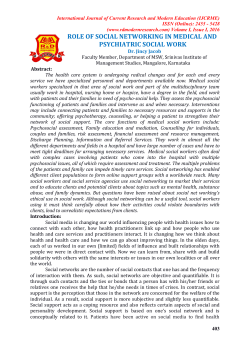 role of social networking in medical and psychiatric social work