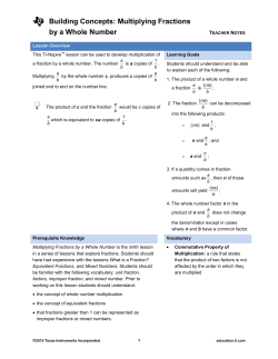 Multiply Fractions by a Whole Number