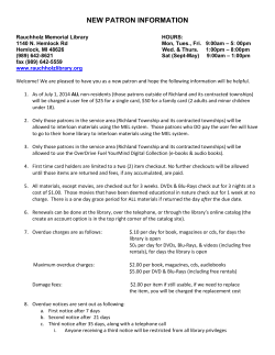 New Patron Information - Rauchholz Memorial Library