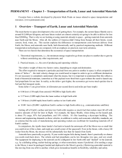 PERMANENT &ndash; Chapter 3 &ndash; Transportation of Earth, Lunar and