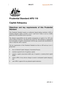 Prudential Standard APS 110 Capital Adequacy