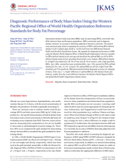 Diagnostic Performance of Body Mass Index Using the Western