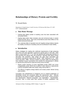 Relationships of Dietary Protein and Fertility