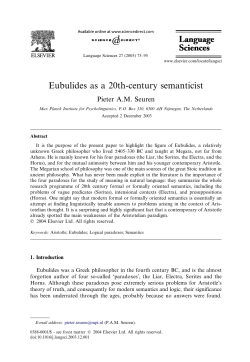Eubulides as a 20th-century semanticist