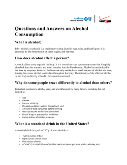Questions and Answers on Alcohol Consumption