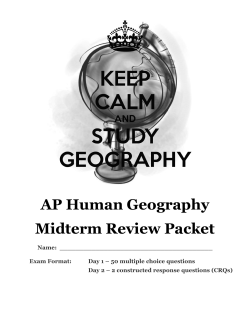AP Human Geography Midterm Review Packet