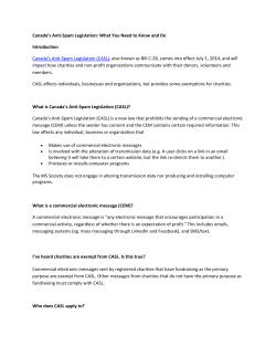 Canada`s Anti-Spam Legislation: What You Need to Know and Do