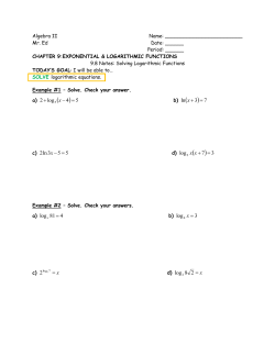 73 ln = + x )37 log2 = + xx 3 log4 = x