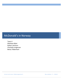 McDonald`s in Norway: Managing