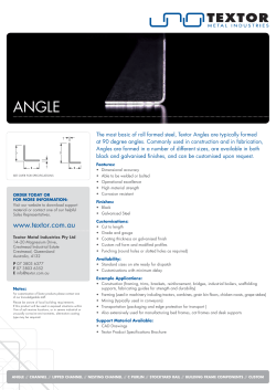 Angle Product Brochure - Textor Metal Industries