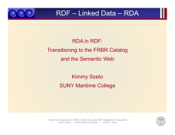 RDF &ndash; Linked Data &ndash; RDA