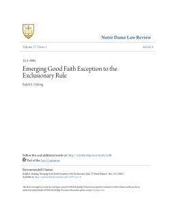 Emerging Good Faith Exception to the Exclusionary Rule