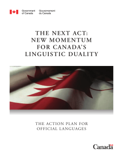Action Plan for Official Languages