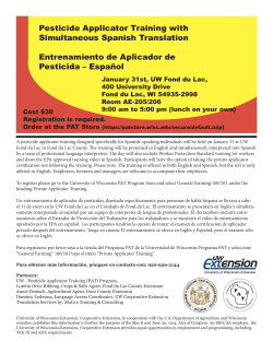 Pesticide Applicator Training with Simultaneous Spanish Translation