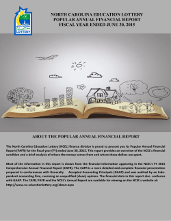 2015 PAFR - NC Education Lottery