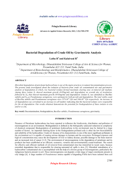 Bacterial Degradation of Crude Oil by Gravimetric Analysis