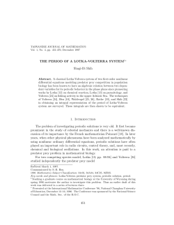 THE PERIOD OF A LOTKA-VOLTERRA SYSTEM1&lowast; Shagi