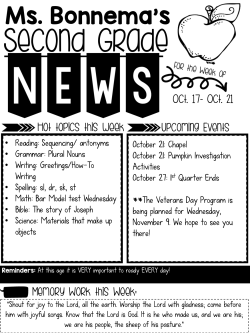 Second Grade - Inwood Christian School