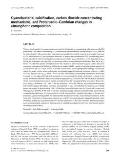 Cyanobacterial calcification, carbon dioxide concentrating