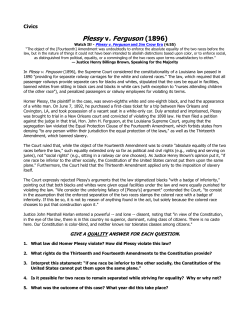 plessy and brown cases - the jerry perez experiment