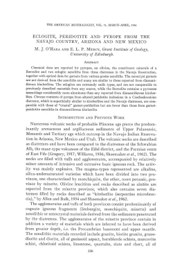 ECLOGITE, PERIDOTITE AND PYROPE FROM THE NAVAJO