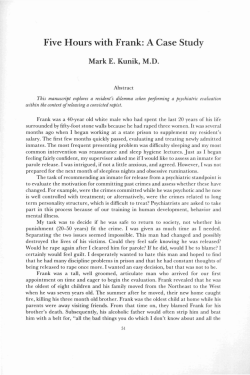 Five Hours with Frank: A Case Study