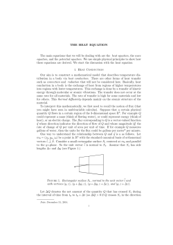 NOTE1: Derivation of the heat equation