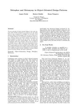 Metaphor and Metonymy in Object-Oriented Design Patterns James