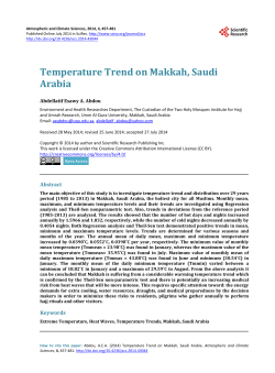 Temperature Trend on Makkah, Saudi Arabia
