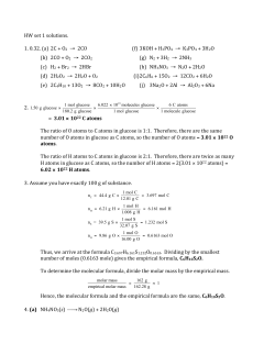 HW set 1 solutions. 1. 0.32. (a) 2C + O2 → 2CO
