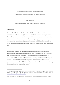 The changing committee system of the British Parliament