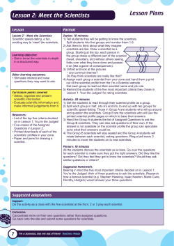 Lesson 2 - I`m a Scientist, Get me out of Here!