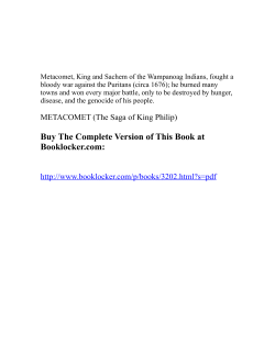 METACOMET (The Saga of King Philip)