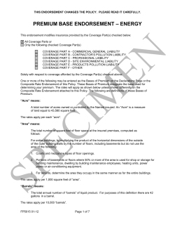 premium basis endorsement - James River Insurance Company