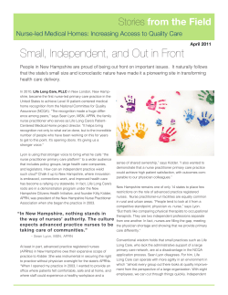 NAQC Case Study - Nurse-led Medical Homes: Increasing Access to