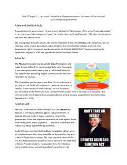 Alien Acts, Sedition Act, Nullification Assignment: Target