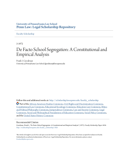 De Facto School Segregation - Penn Law: Legal Scholarship