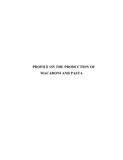 profile on the production of macaroni and pasta