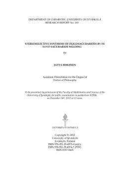 Stereoselective Synthesis of Oligosaccharides by de novo