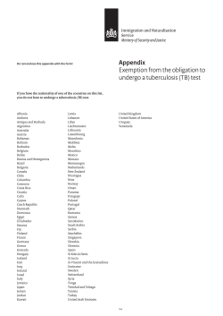 Appendix Exemption from the obligation to undergo a tuberculosis