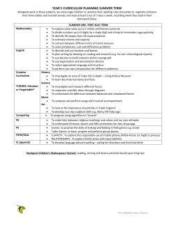 Y5 Summer Term 2016 - Hursthead Junior School