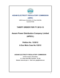 TARIFF ORDER FOR FY 2012-13 Assam Power Distribution