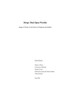 Drops that open worlds. Image of Water in the Poetry of