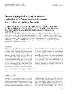 Promoting physical activity in women: evaluation