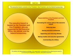 The executive branch is headed by the President and Vice President