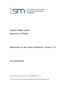 Dr Mostofi`s lecture notes