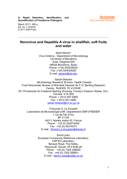 Norovirus and Hepatitis A virus in shellfish, soft - Archimer
