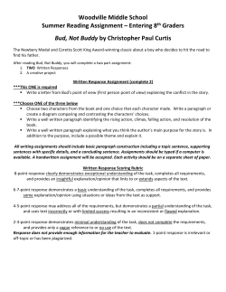Bud Not Buddy - Leon County Schools